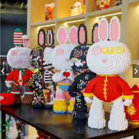 Mô Hình Lắp ráp Lego Thỏ Xinz, Gấu Mpin, Bearbrick 50Cm