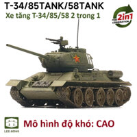 Mô hình lắp ráp MHQS tỷ lệ 1:72 T34/85 /58 Xe tăng T34 2 trong 1 Lee Model Độ Khó CAO