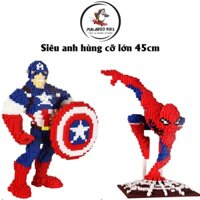 Mô hình lắp ráp nhân vật hoạt hình siêu anh hùng người nhện, captain, người sắt cỡ lớn 45cm fullbox nhựa ABS an toàn