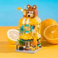 Mô hình lắp ráp PANTASY Food Street Series - Quán trà sữa 56003 Đồ chơi Non Lego tương tác trí tuệ