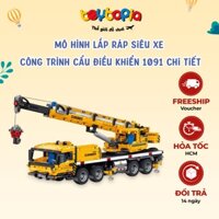 Mô hình lắp ráp siêu xe công trình cẩu điều khiển Toytopia, đồ chơi lắp ghép thích hợp làm quà tặng