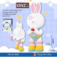 Mô hình lắp ráp thỏ momo 56cm xinz, Lego Thỏ Momo Xám + Tim, Đồ Chơi Lắp Ráp Thỏ MoMo 56cm, Kuromi 55cm