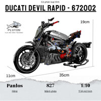 Mô hình lắp ráp xe máy Ducati Devil  RAPID 672002 Mô hình technic tỉ lệ 1:10 với 857 PCS cung cấp bảo hành bởi Pluton