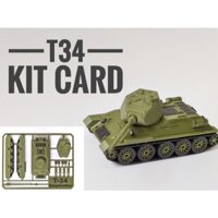Mô hình lắp ráp Xe tăng T-34-85-DIY bộ nguyên liệu tự lắp ghép mô hình- kèm keo, màu- đồ chơi sáng tạo