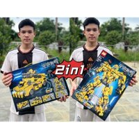 Mô hình lego đồ chơi lắp ráp biến hình (2in1)mã 98478 - 689 chi tiết người máy robot biến hình xe tăng , quà tặng cho bé
