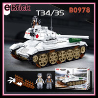 Mô hình M38-B0978 Đồ chơi Lắp ráp Xe Tank Army T34/85 Xe tăng Thế chiến II T34 B0978