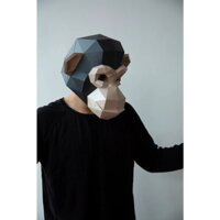 Mô hình mặt nạ giấy động vật Đầu khỉ con 3D POLYCRAFT