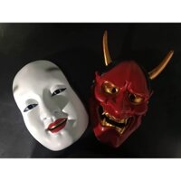 mô hình mặt nạ quỷ Omote Noh Nhật Bản nhựa 1:1 tattoo Halloween cosplay - tunghondaGamer