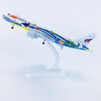 Mô hình máy bay Bangkok air 18cm có bánh xe(Mô hình máy bay+ đế trưng bày)
