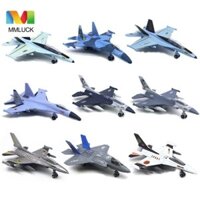 Mô hình máy bay MMLUCK Aviao, F16 F22 F35 Đồ chơi máy bay chiến đấu Diecast, Bộ sưu tập trang trí để bàn Mô phỏng Pullback & Go Jet Plane Đồ chơi đồ chơi trẻ em