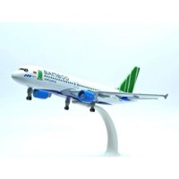 Mô hình máy bay tĩnh A350 Bamboo Airways 20cm có bánh xe