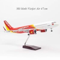Mô hình Máy bay tĩnh Vietjet Air Airbus A320 47cm có bánh xe và đèn led
