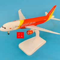 MÔ HÌNH MÁY BAY VIETJET 18CM CÓ BÁNH XE CHUẨN ĐẸP FULLBOX