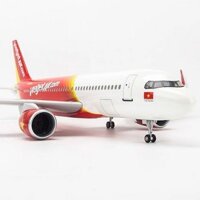 Mô hình máy bay Vietjet Air 47 cm có đèn led bánh xe cao cấp