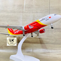 Mô hình máy bay VietJet Air tỉ lệ 1:400 hợp kim cao cấp chuẩn đẹp có bánh xe fullbox
