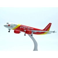 Mô hình máy bay VietJet air a350 20cm + có bánh xe