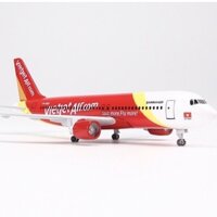 Mô Hình Máy Bay Vietjet Air Kim Loại Cao Cấp 18CM Có Bánh Xe Kèm Chân Đế Chuẩn Đẹp / Mô hình đồ chơi máy bày