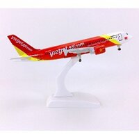 Mô hình máy bay Vietjet air 20cm có bánh xe(Mô hình máy bay+ đế trưng bày)