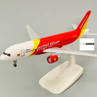 Mô hình Máy Bay VietJet tỉ lệ 1:400 18cm có bánh xe chuẩn đẹp