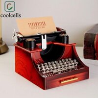 Mô hình máy đánh chữ cũ COOLCELLS, Hộp nhạc máy đánh chữ hoài cổ cổ điển, Phim hoạt hình đa năng có ngăn kéo Hộp nhạc Đồ trang trí Bầu không khí đám cưới