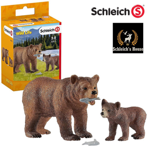 Mô hình Mẹ con gấu xám Schleich 42473