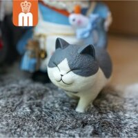 Mô hình mèo xám nhựa cứng cho búp bê bông kích thước 20cm