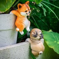 Mô hình mới chậu hoa chó con thực tế, bonsai treo, sắp xếp sáng tạo cho sân vườn, ban công, lớp học, trang trí động vật nhỏ, trang trí cảnh quan cá nhân