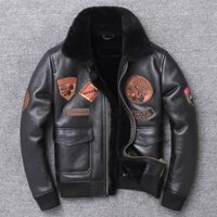 Mô hình mùa đông Đặc biệt dày đặc Rò rỉ Giải phóng sinh thái nguyên bản Lamb Fur Leather Leather Men Air Force Suit Suit Fur One - Quần áo lông thú