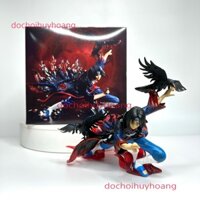 Mô Hình Naruto Uchiha Itachi thi triển ảo thuật Quạ Đen Xanh áo Akatsuki cao 17cm
