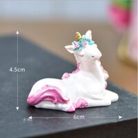 Mô hình ngựa kỳ lân Unicorn trang trí bánh sinh nhật, nhà búp bê, DIY - số 1