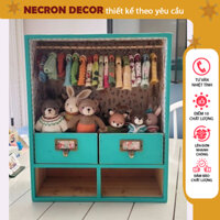 Mô hình Nhà bếp-gia cụ - tủ trưng quần áo búp bê- bình phong nội thất  -Diy lắp ráp tặng kèm  keo, màu tô- necron decor