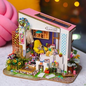 Mô hình nhà DIY Doll House Lilys Porch DG11 kèm Đèn LED