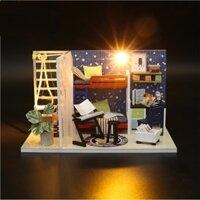 Mô hình nhà DIY Doll House Future Space Kèm Mica Chống bụi, Bộ dụng cụ và Keo dán