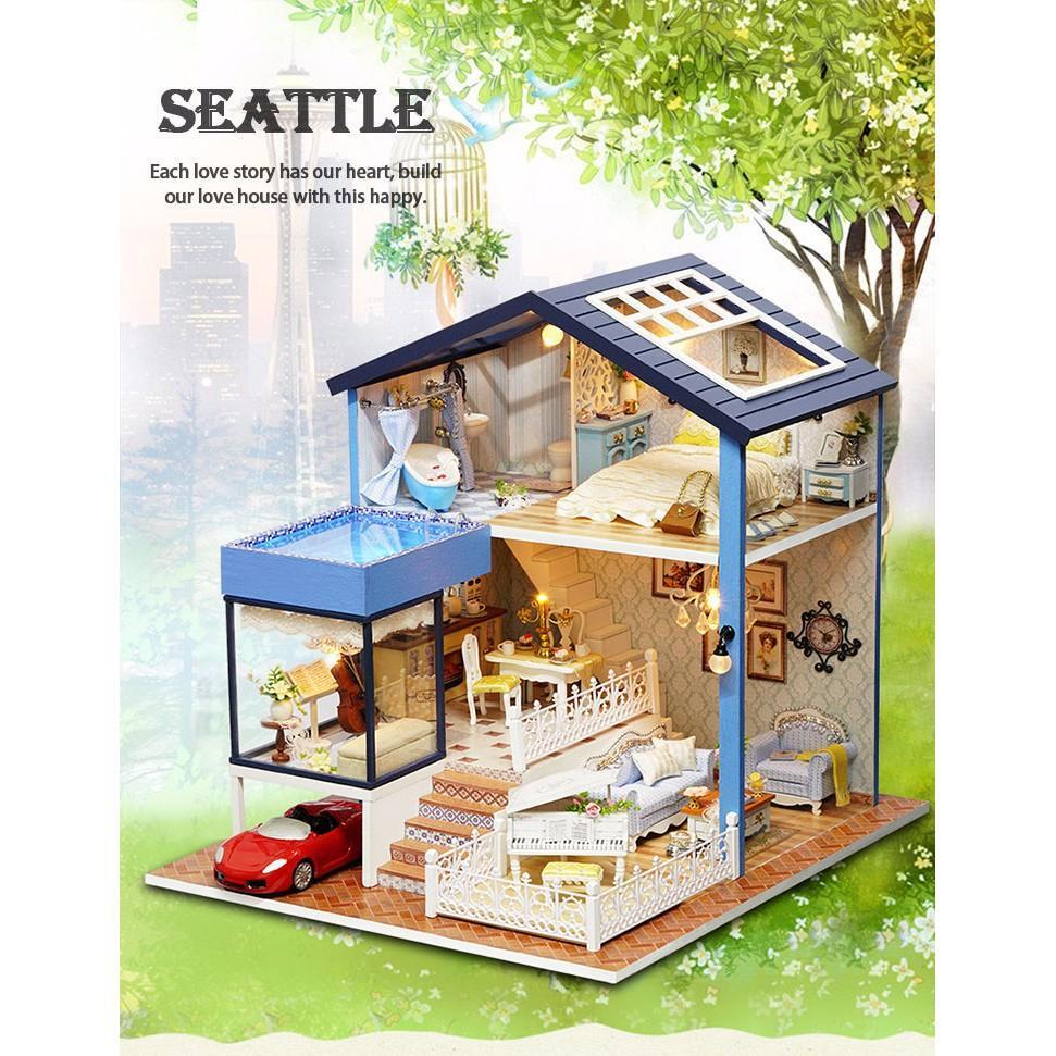 Mô hình nhà gỗ DIY- Nhà búp bê Seattle