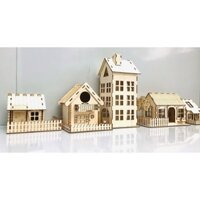 Mô hình nhà gỗ lắp ghép - Đồ dùng mầm non