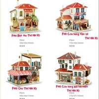 Mô hình nhà gỗ lắp ráp 3D theo khớp - kiến trúc Thổ Nhĩ Kỳ F140 F141 F142 F143