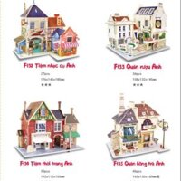 Mô hình nhà gỗ lắp ráp 3D theo khớp - Kiến trúc Anh F132 F133 F134 F135
