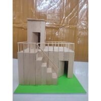 mô hình nhà que kem/ que gỗ mẫu 7