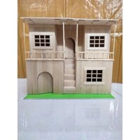 mô hình nhà que kem/ que gỗ mẫu 6