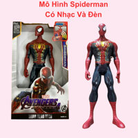 Mô hình nhện siêu nhân nhện mô hình spiderman cao 30cm có nhạc và đèn nhựa đặc cao cấp