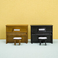 Mô hình nội thất mini OB11 cho nhà búp bê, đàn piano thẳng đứng và ghế đẩu, đạo cụ chụp cảnh