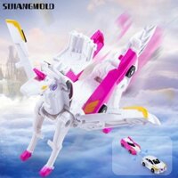 Mô hình ô tô SIJIANGGMLD, Xe đồ chơi trẻ em bằng nhựa biến thành đồ chơi kỳ lân, Xe trượt quán tính sáng tạo Tác động Pegasus biến dạng