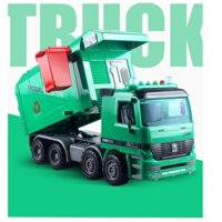 Mô hình ô tô xe rác đồ chơi trẻ em cỡ lớn - Xe ô tô màu xanh có đèn và âm thanh
