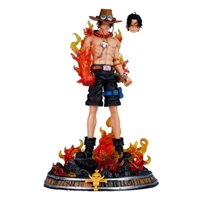 Mô Hình One Piece Ace Hỏa Quyền dáng đứng , có 2 đầu thay thế cao 42cm - Figure One Piece , có hộp màu - N1-K46-T5-S3