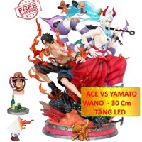 Mô Hình One Piece ACE và Yamato đại chiến - Cao 29cm - nặng 2kg5 - 2 đầu ACE 1 khay 1 giấy sinh mệnh - ASL Store