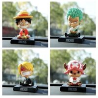 Mô Hình One Piece Luffy Zoro Sanji Chopper Lắc Đầu - Giá đỡ điện thoại One Piece - Full Box