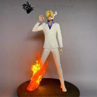 Mô hình One Piece Sanji áo trắng đứng hút thuốc Chế Led hàng siêu đẹp cao 31cm , figure one piece - Nghiện Nhựa