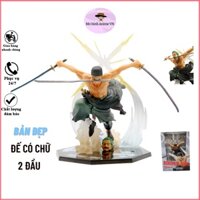 Mô hình One piece Zoro 2 đầu cao cấp hiệu ứng chiến đấu đặc biệt, figure one piece Rorozoa Zoro Fzerro đế có chữ