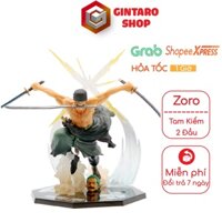 Mô hình One Piece Zoro 3 kiếm haki figure F.zero, Mô hình Zoro 2 đầu thay thế Full Box