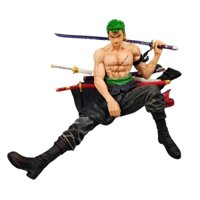 Mô Hình One Piece Zoro ngồi vác kiếm - Cao 11cm - Nặng 380gram - Box màu - Phụ kiện :  Kiếm - Figure anime One Piece -G-12